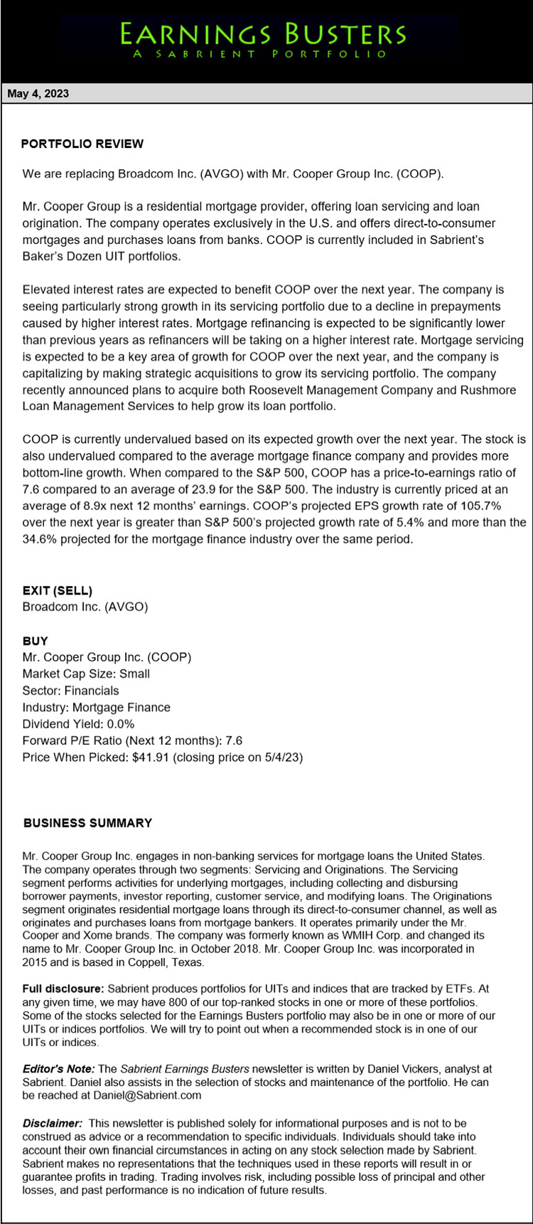 Earnings Busters Newsletter - May 4, 2023