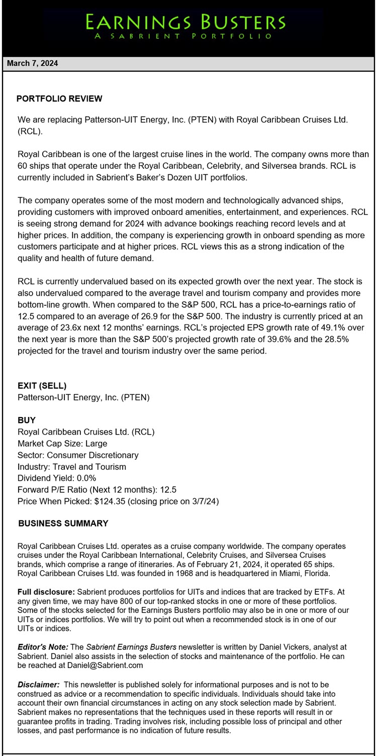 Earnings Busters Newsletter - March 7, 2024